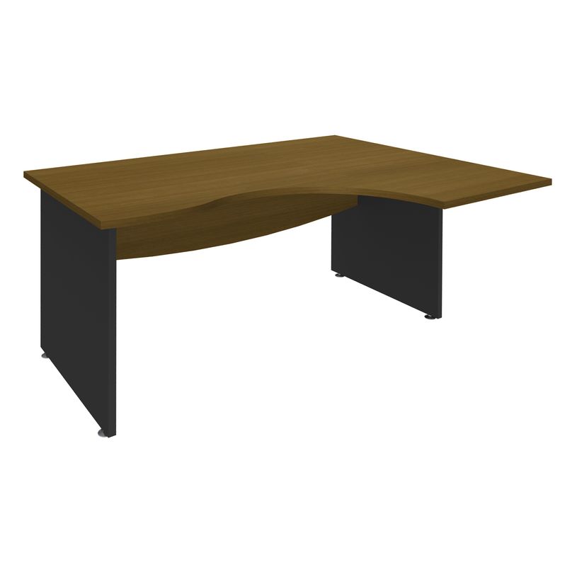 3253310267947-Bureau compact à droite DUAL - L160 cm - Pieds Anthracite - plateau imitation noyer (Pieds de renfort ou caisson bout de bureau obligat-P_405152137_1-0