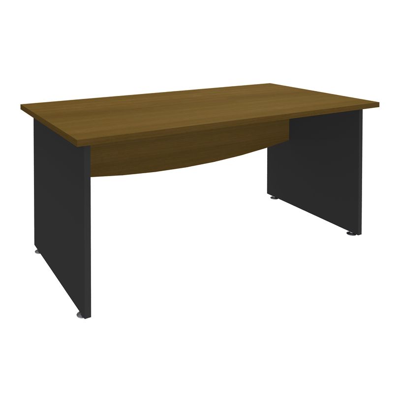 3253310262942-Bureau droit DUAL - L180 - Pieds anthracite - plateau imitation noyer-P_405152158_1-0