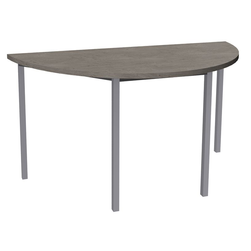 3253310199682-Table de réunion Demi-lune - 120 x 60 cm - Pieds carrés anthracite - imitation chêne gr-P_405152171_1-0