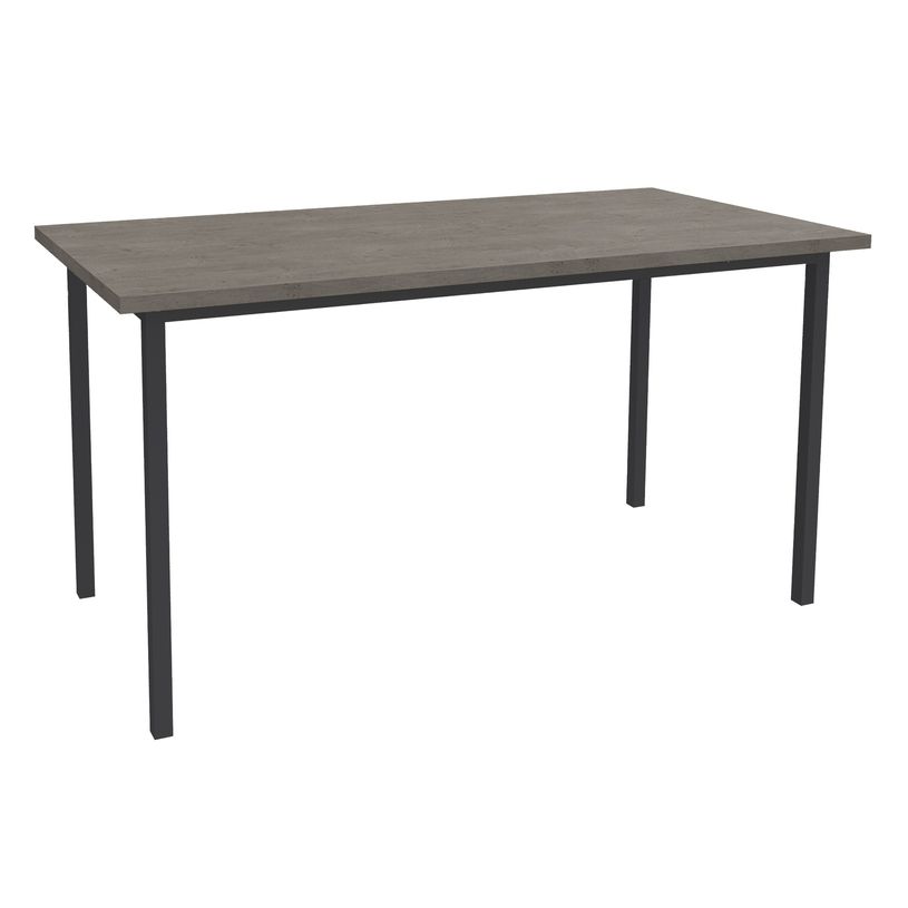 3253310200180-Table de réunion rectangulaire - 160 x 80 cm - Pieds carrés anthracite - imitation chên-P_405152173_1-0