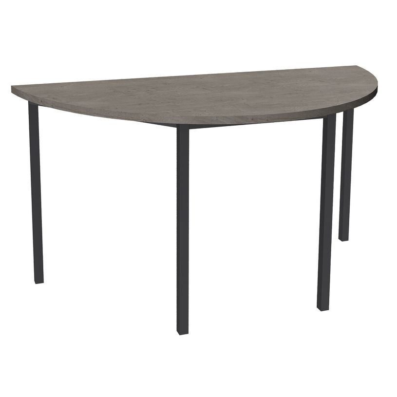 3253310195424-Table de réunion Demi-lune - 160 x 80 cm - Pieds carrés anthracite - imitation chêne gr-P_405152182_1-0