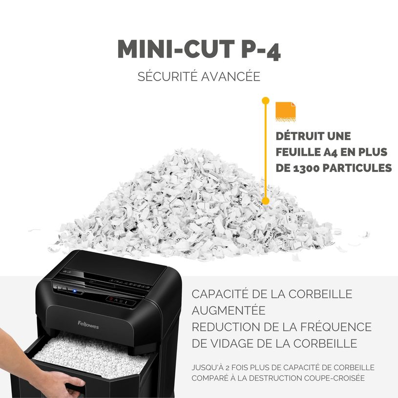 0043859784479-Fellowes AutoMax 90M - destructeur de documents coupe croisée mini-cut - 90 feuilles - Co-P_405152283_4-3