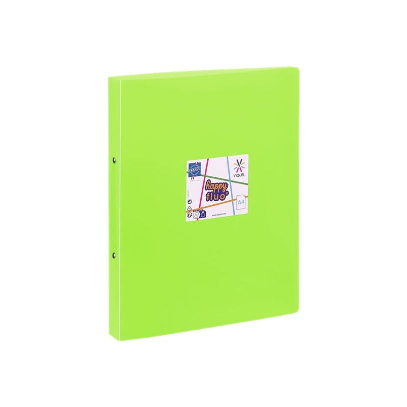 3135258187313-Viquel Happy Fluo - Classeur 2 anneaux - Dos 35 mm - A4 - pour 250 feuilles - disponible d-P_405153016_1-0