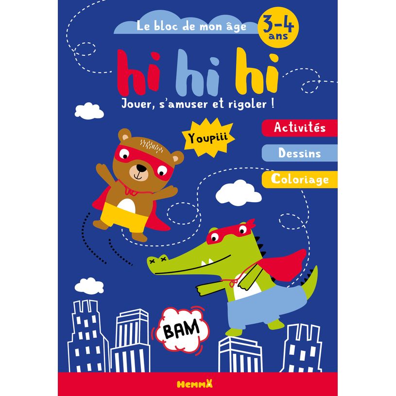 9782508051944-Le Bloc de mon âge (3-4 Ans) - Hi Hi Hi (Croco-Ourson) - Dessins/Coloriage-P_405153108_1-0