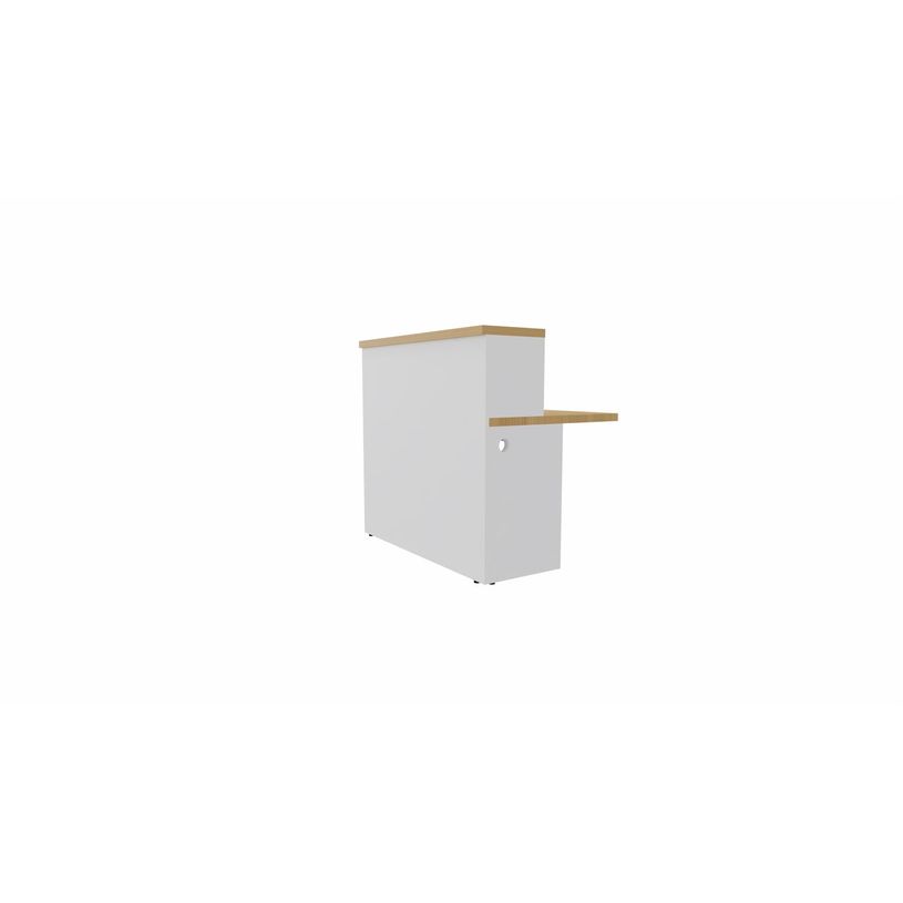 3617350000139-Module d'accueil haut GUEST - intermédiaire - L120 x H113 cm - corps blanc plateau chêne clair avec échancrures (habil-P_405153302_1-0