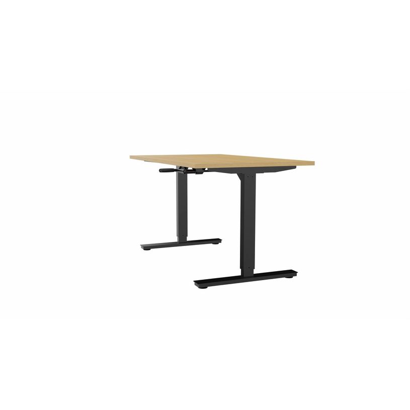 3617350004540-Bureau AXEL assis/debout - réglage par manivelle - L160 x P80 cm - plateau imitation chê-P_405153336_1-0