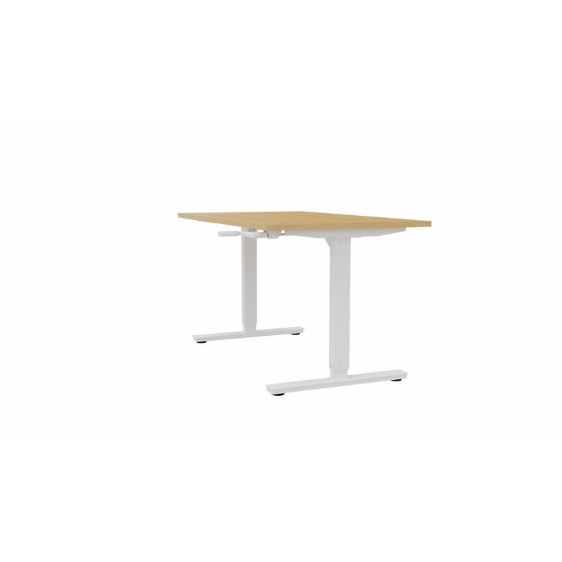 3617350004410-Bureau AXEL assis/debout - réglage par manivelle - L200 x P80 cm - plateau imitation chê-P_405153349_1-0