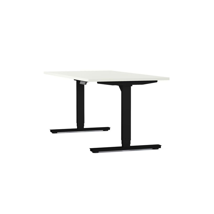 3617350004274-Bureau électrique AXEL -  bureau assis/debout  - L180 cm - plateau blanc - pieds noir-P_405153363_1-0