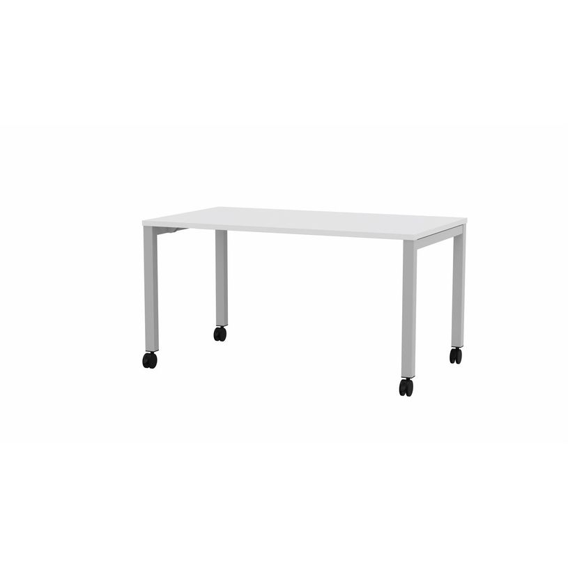 3617350001921-Table de réunion mobile ARIAL - L120 x P80 cm - plateau blanc - pieds gris-P_405153429_1-0