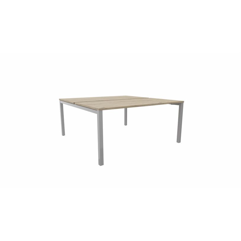3617350003697-Bureau Bench ARIAL - L140 x P165 cm - plateau imitation chêne brunswick - pieds gris alum-P_405153440_1-0