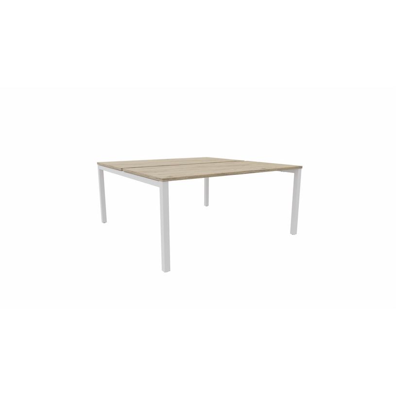 3617350003581-Bureau Bench ARIAL - L160 x P165 cm - plateau imitation chêne brunswick - pieds blancs-P_405153451_1-0