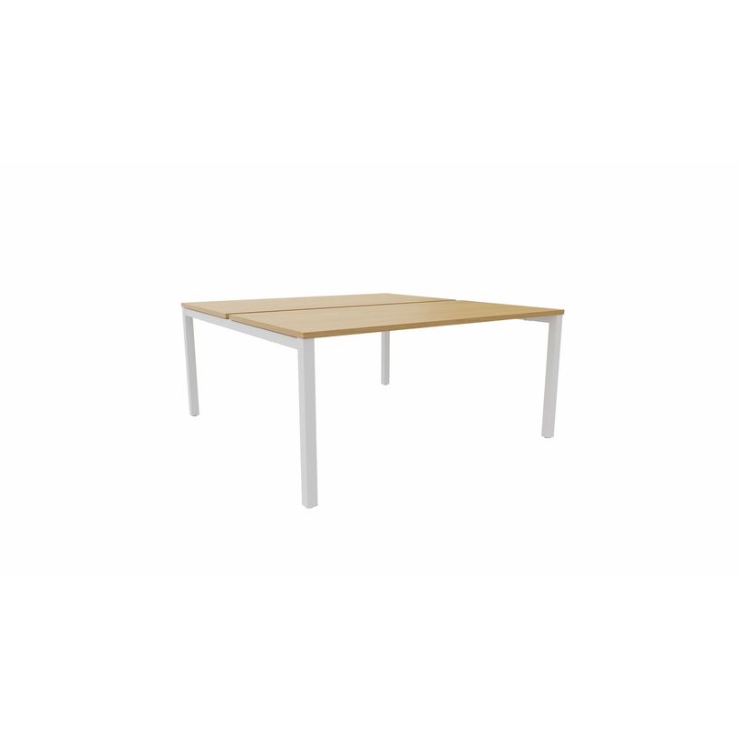3617350003468-Bureau Bench ARIAL - L180 x P165 cm - plateau imitation chêne clair - pieds blancs-P_405153463_1-0