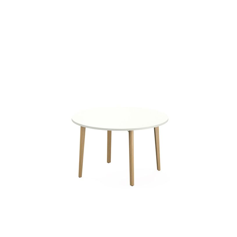 3617350004007-Table de réunion ronde ROBIN - diam. 120 cm - plateau blanc - pieds en hêtre massif-P_405153594_1-0