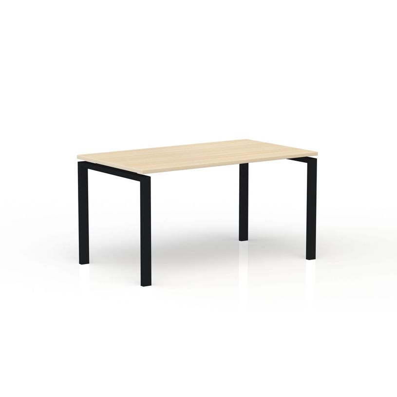 3617350005738-Bureau CONECT - L140 x P80 cm - plateau imitation chêne clair - pieds noirs-P_405153633_1-0