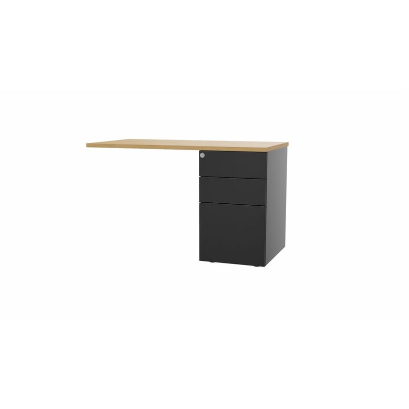 3617350004748-Retour sur caisson bout de bureau CONECT - L120 x P60 cm - plateau imitation chêne clair -P_405153687_1-0