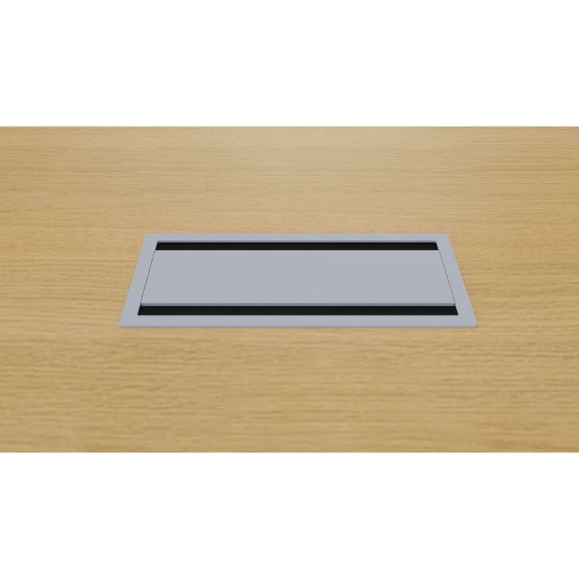 3617350000771-Trappe centrale pour table de réunion ARIAL - 31,6 x 14,8 cm - double accès - gris-P_405153840_1-0
