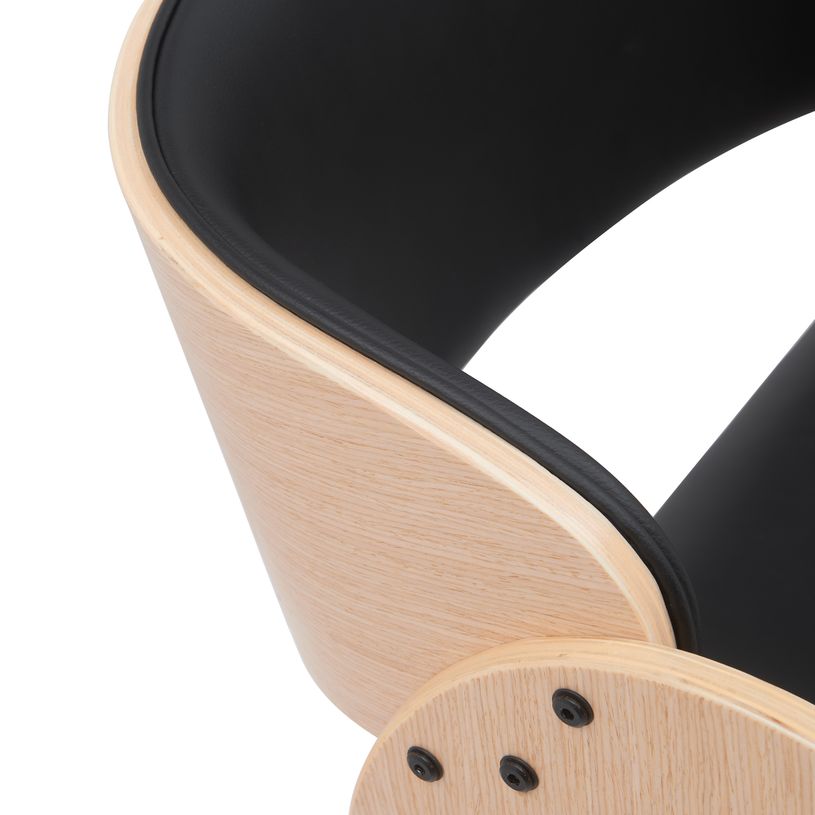 3397701697606-Chaise JUNON - Bois multiplis imitation chêne clair et polyuréthane noir-P_405154169_8-7