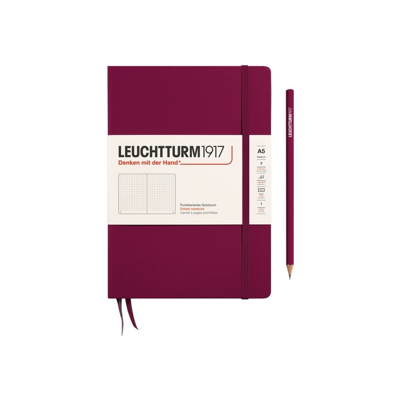 4004117551901-Leuchtturm1917 - Carnet de notes rigide A5 - pointillés - bordeaux-P_405155346_1-0