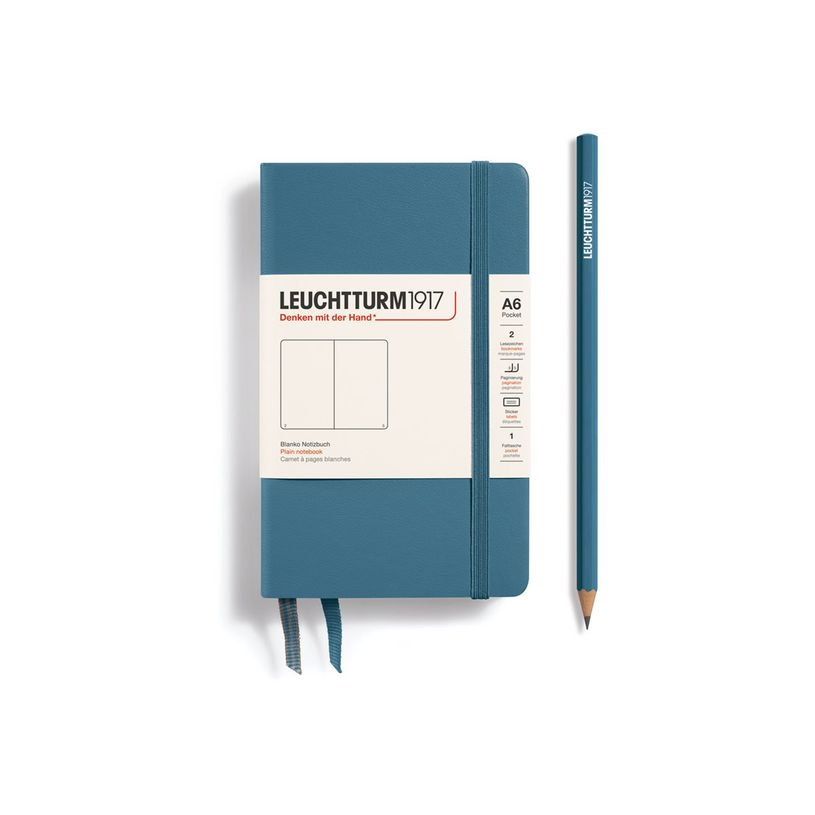 4004117610714-Leuchtturm1917 - Carnet de notes rigide A6 - uni - bleu acier-P_405155410_1-0