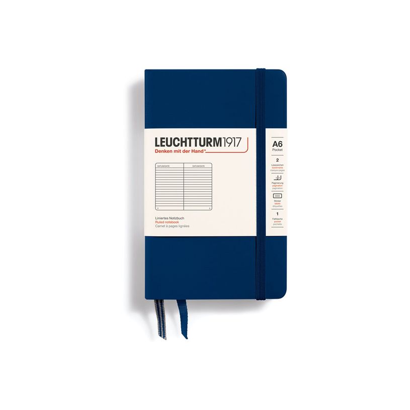 4004117393808-Leuchtturm1917 - Carnet de notes rigide A6 - ligné - bleu marine-P_405155420_1-0