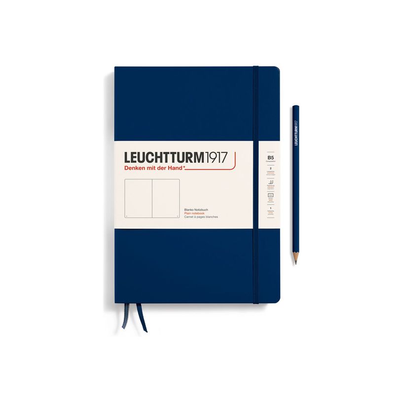 4004117616105-Leuchtturm1917 - Carnet de notes rigide - composition B5 - uni - bleu marine-P_405155465_1-0