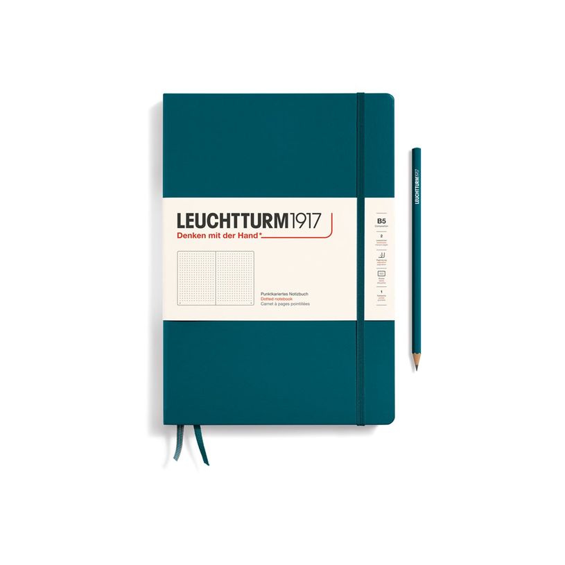 4004117616082-Leuchtturm1917 - Carnet de notes rigide - composition B5 - pointillés - bleu pétrole-P_405155479_1-0