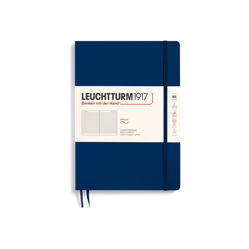 4004117468339-Leuchtturm1917 - Carnet de notes souple - composition B5 - ligné - bleu marine-P_405155488_1-0
