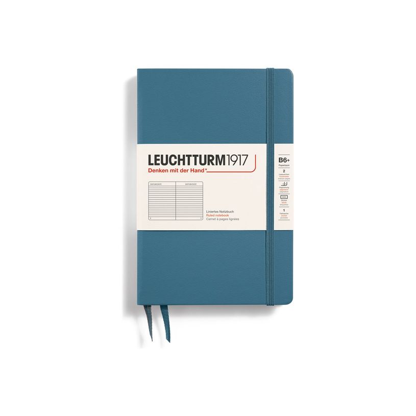 4004117635670-Leuchtturm1917 - Carnet de notes rigide B6+ - ligné - bleu acier-P_405155518_1-0