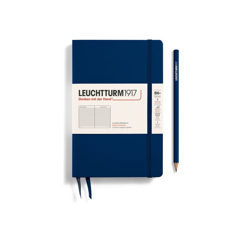 4004117635649-Leuchtturm1917 - Carnet de notes rigide B6+ - ligné - bleu marine-P_405155519_1-0