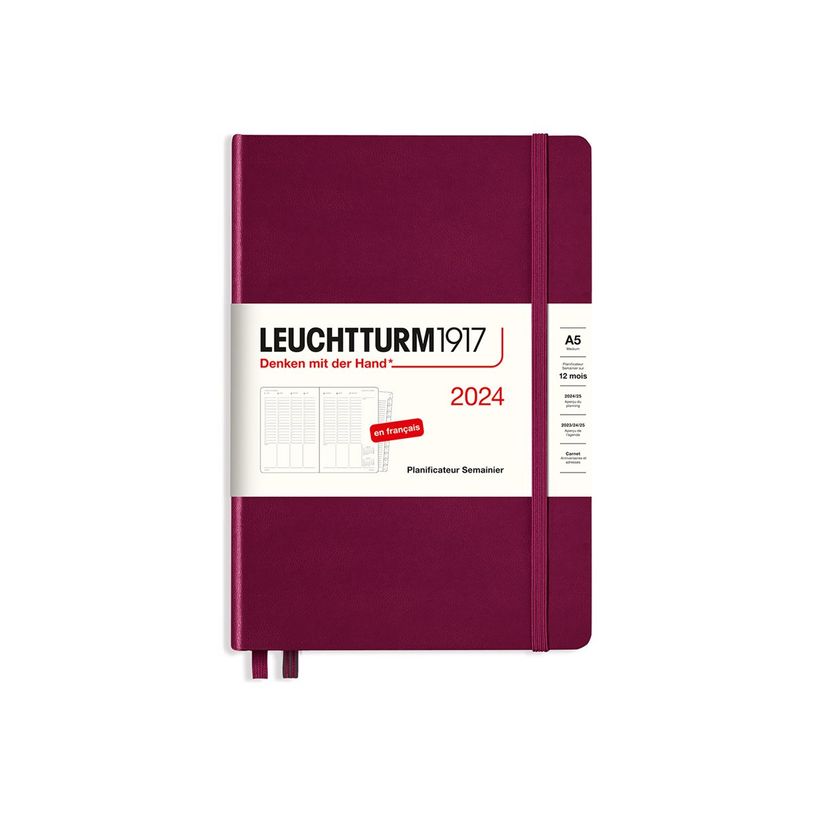 4004117630514-Leuchtturm1917 - Agenda planificateur - 1 semaine sur 2 pages - 14,5 x 21 cm - bordeaux-P_405155551_1-0