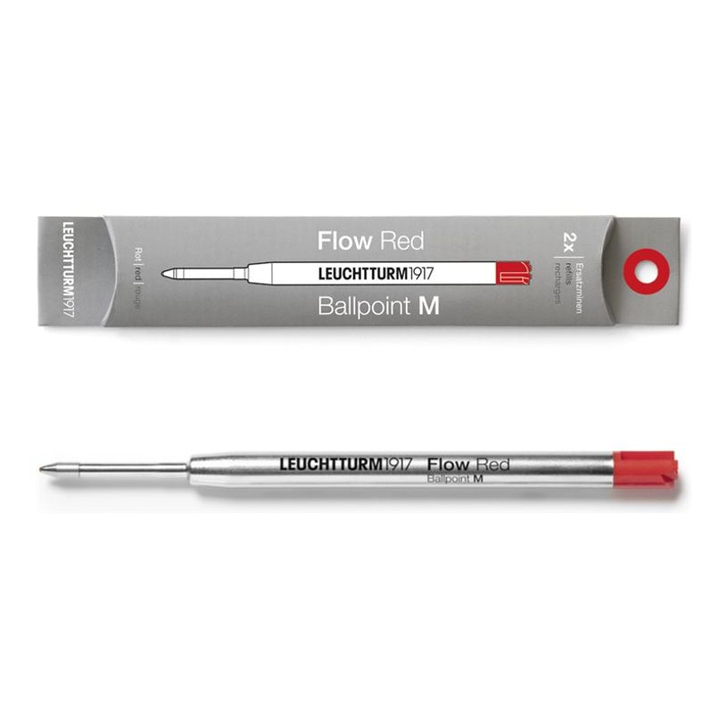 4004117635779-Leuchtturm1917 - Pack de 2 recharges pour stylo à bille Drehgriffel - rouge - flow M-P_405155573_1-0