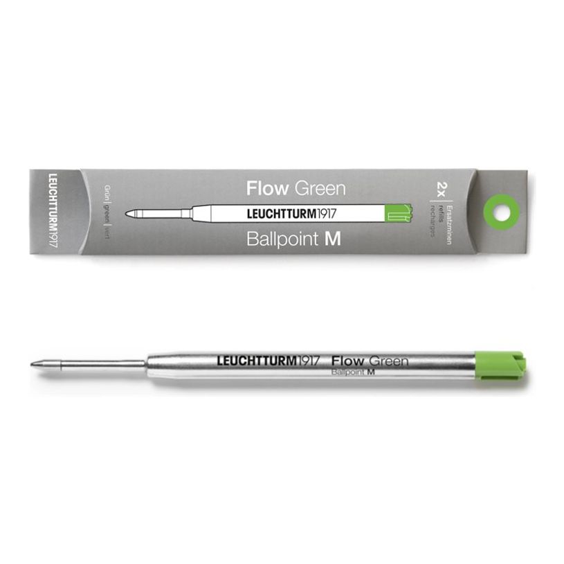 4004117635762-Leuchtturm1917 - Pack de 2 recharges pour stylo à bille Drehgriffel - vert - flow M-P_405155574_1-0