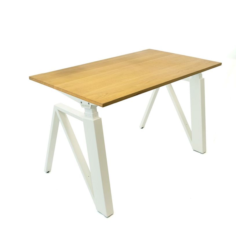 3760350283207-Bureau électrique THEODORE - L180x80cm - Pieds blanc - plateau chêne de fil-P_405156138_2-1