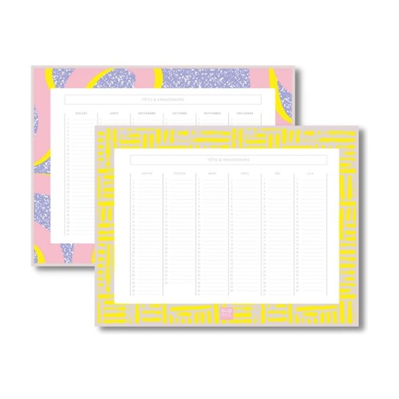 3700368758083-Blue Art Rooster Summer 80's - Calendrier pour les anniversaires - pissenlit et cerises - -P_405157231_1-0