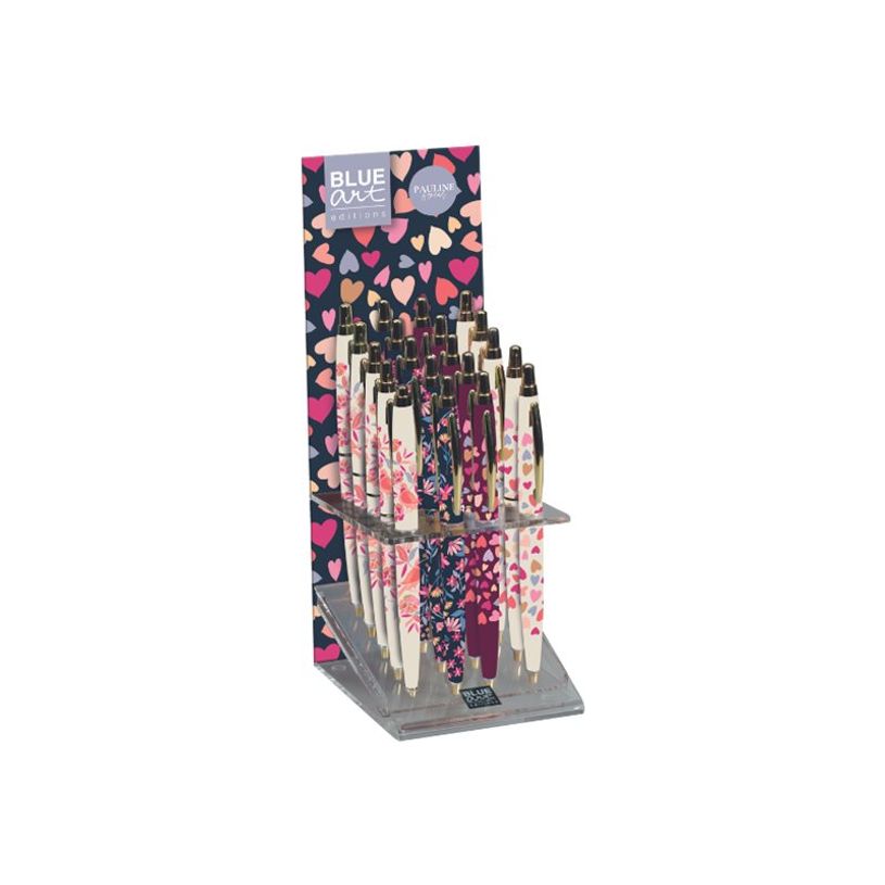 3700368758625-Blue Art Pauline Arnaud - Stylo à bille à bouton pressoir - cœur grenadine - bleu-P_405157331_1-0