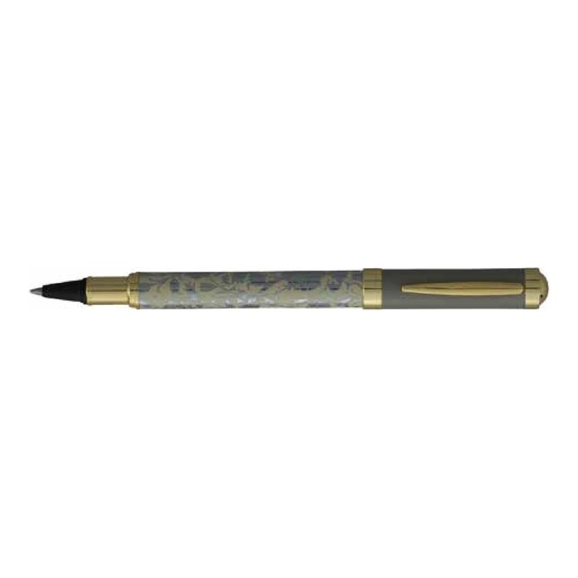 3219918232732-Enzo Varini Palazzo Maiolica - Roller acier - fond beige motif argenté-P_405157409_1-0