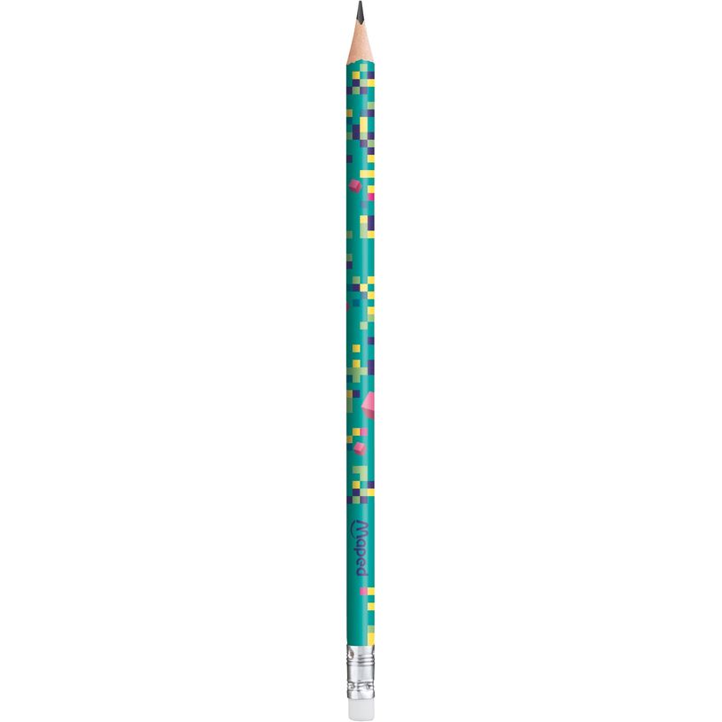 3154148518174-Maped Pixel Party - Crayon graphite recyclé HB (40% de matière recyclée) - embout gomme - dispo-P_405157929_2-1