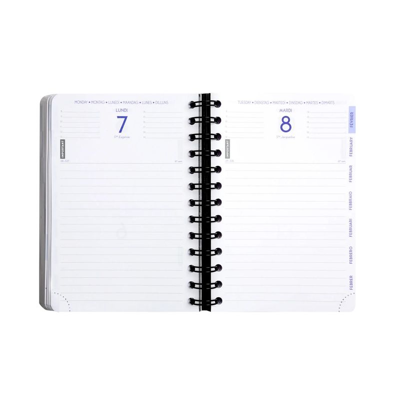 3660942084116-Agenda à spirale Shiny - 1 jour par page - 12 x 17 cm - fleurs - Exacompta-P_405161256_2-1