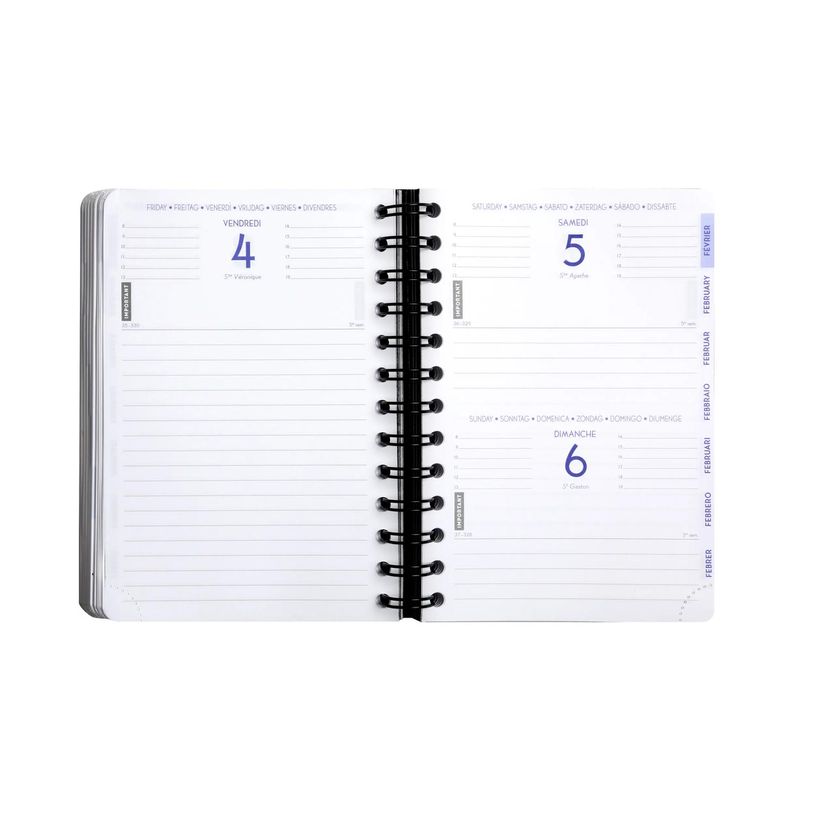 3660942084116-Agenda à spirale Shiny - 1 jour par page - 12 x 17 cm - fleurs - Exacompta-P_405161256_3-2