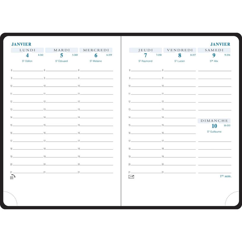 3660942084918-Agenda de poche Canvas - 1 semaine sur 2 pages - 9 x 13 cm - disponible dans différentes -P_405161293_4-3