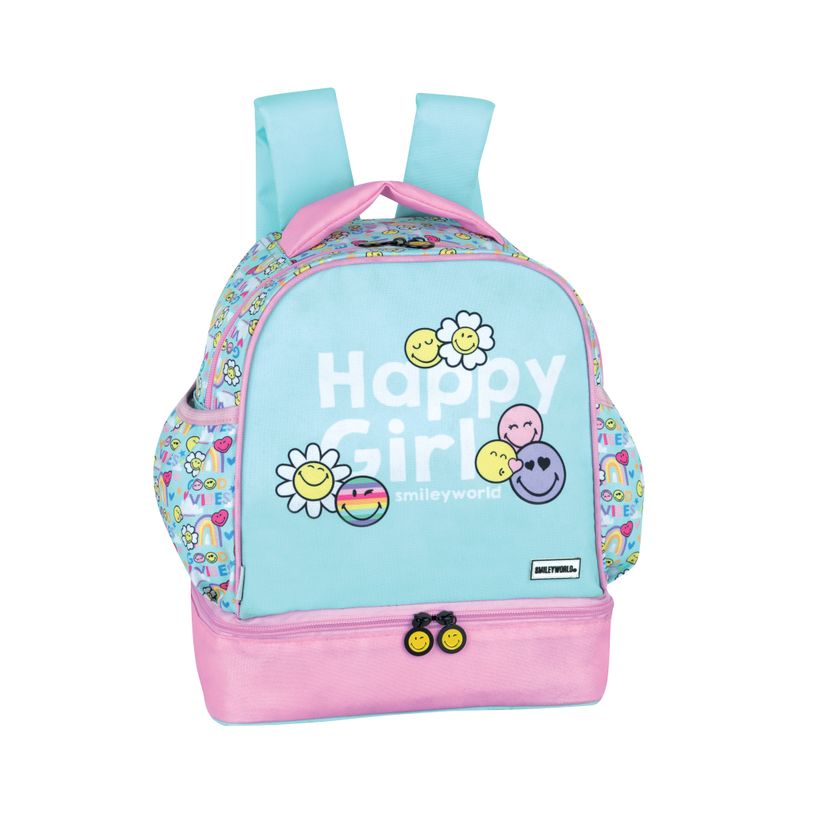 3020120212043-Sac à dos goûter Smiley Rainbow - 1 compartiment - bleu et rose - Hamelin-P_405161849_1-0