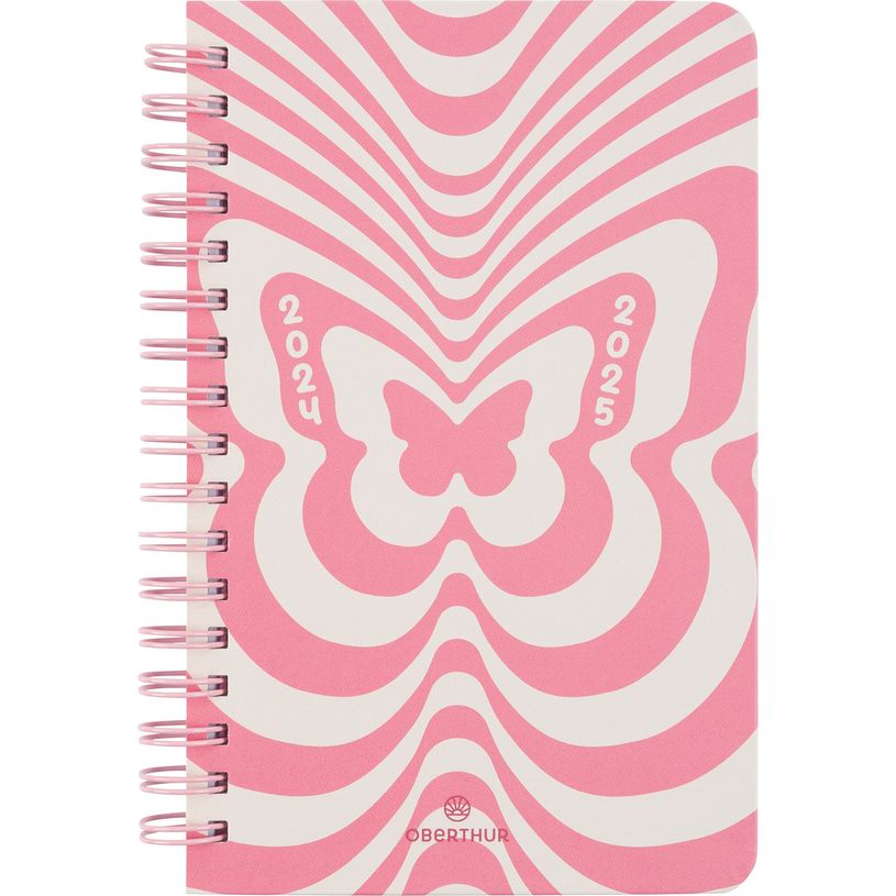 3664447168890-Agenda à spirale Groovy - 1 semaine sur 2 pages - 10 x 15 cm - papillon - Oberthur-P_405162181_1-0
