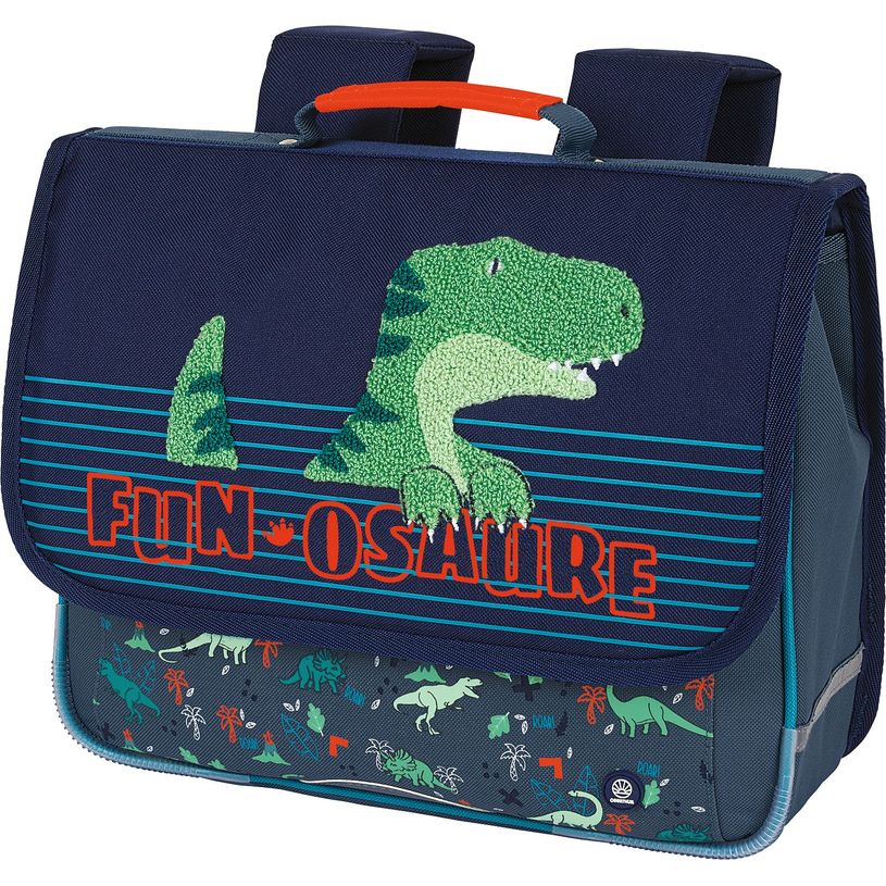 3664447172262-Cartable maternelle Dino - 35 cm - 1 compartiment - bleu et gris - Oberthur-P_405162333_1-0