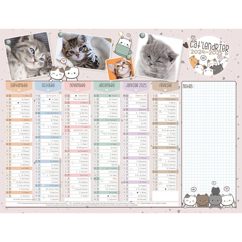3592930023930-Calendrier Chatons - 6 mois par face - 32 x 42 cm - Bouchut-P_405162586_1-0