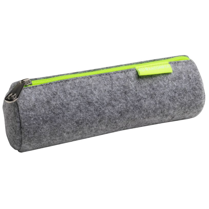 3130630521501-Trousse ronde Yellow Neon - 1 compartiment - gris - Exacompta-P_405162771_1-0