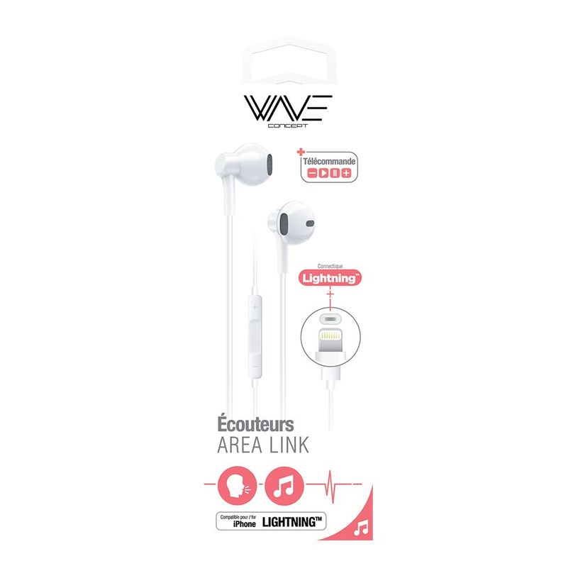 3701090629528-Wave Concept Area Link - Écouteurs filaire avec micro - intra-auriculaire - Lightning - b-P_405163105_2-1