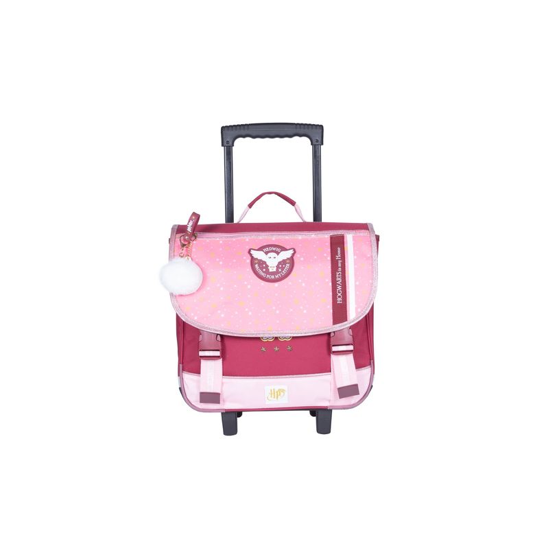 3661507524900-Cartable à roulettes Harry Potter Hedwig - 2 compartiments - rose - Kid'Abord-P_405163677_1-0
