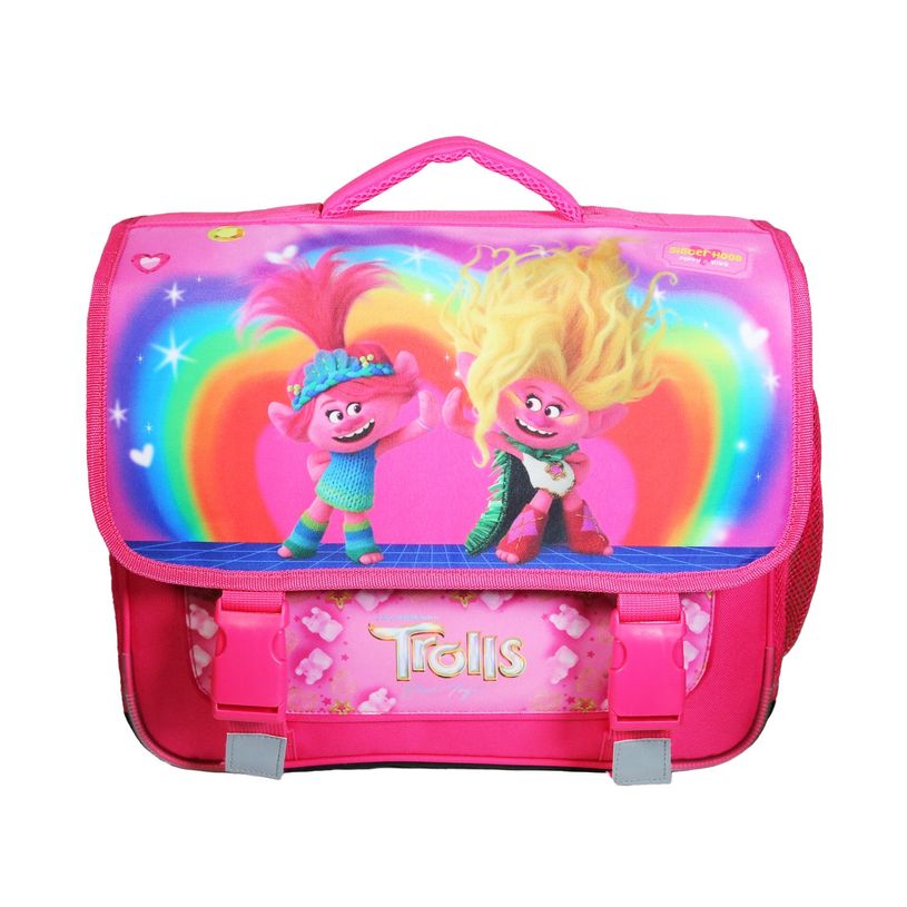 3666311023083-Cartable Les Trolls - 38 cm - 2 compartiments - rose - Bagtrotter-P_405163924_1-0
