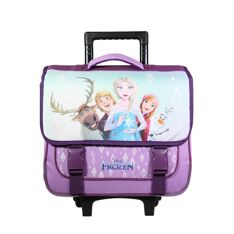 3666311022765-Cartable à roulettes La Reine des Neiges - 2 compartiments - violet - Bagtrotter-P_405163947_1-0