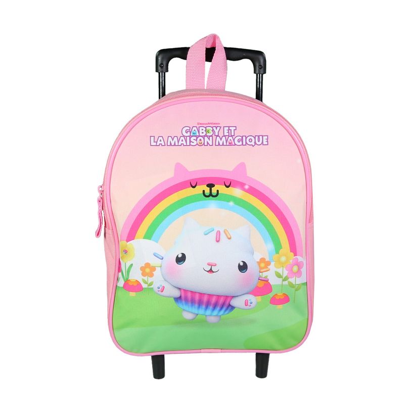 3666311024172-Sac maternelle à roulettes Gabby et la maison magique - 1 compartiment - rose - Bagtrotte-P_405164005_1-0